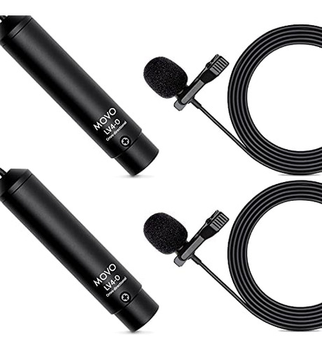 Movo Lv4-o2 Xlr Phantom Power Juego De Micrófono Lavalier Om