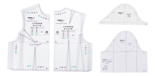 3 Uds 1:1 Regla De Diseño De Tela Conjunto De Ropa De Mujer