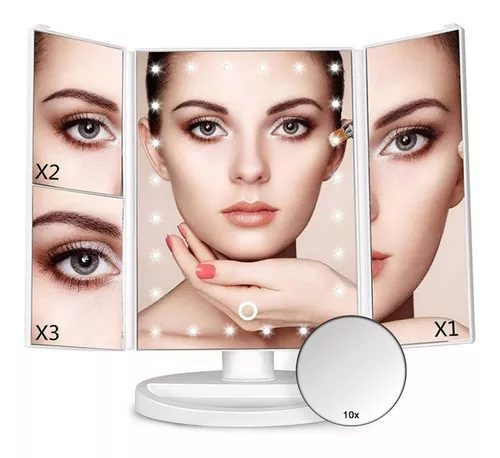 Espejo Para Maquillaje Luz Led 1x2x3x Color Blanco E152