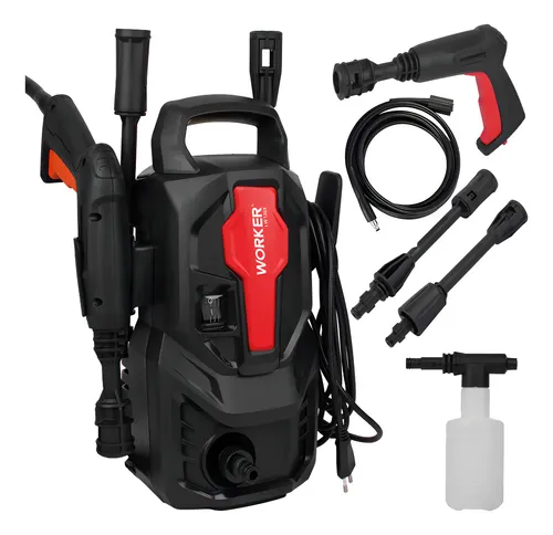Lavadora De Alta Pressão Potente 1305lbs Kit Shampoo Worker Preto 127v