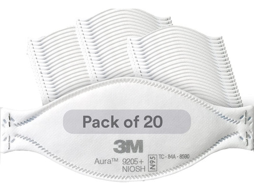 3m Aura 9205+, N95, Paquete De 20 Respiradores Desechables,