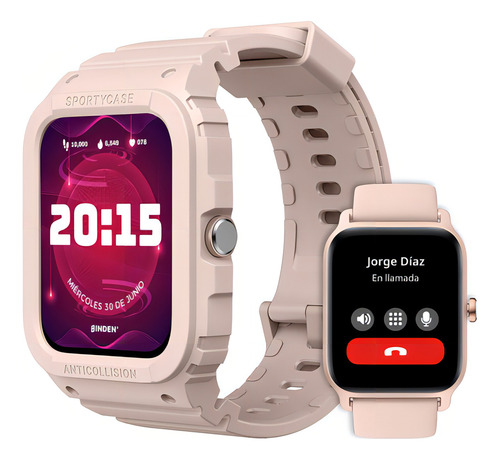 Smartwatch Binden Xtream X1 Reloj Inteligente Llamadas Alexa Rosa
