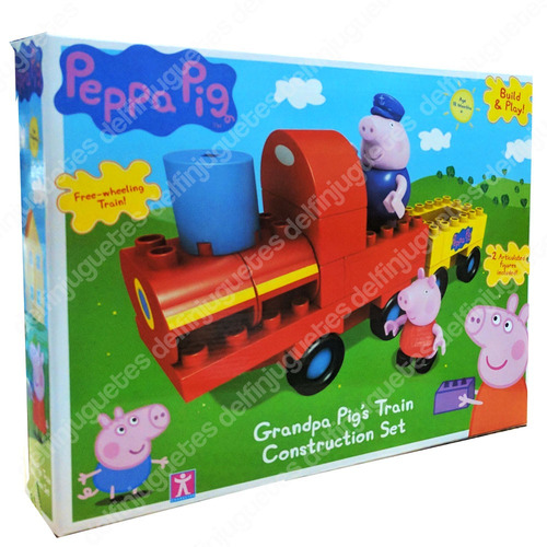 Peppa Pig Tren Abuelo Construccion Bloques + Figuras