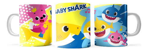 Taza De Cerámica Infantil Baby Shark Exclusiva Full Color 