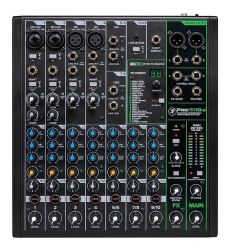Mackie Profx10v3 Mezclador De Efectos De 10 Canales Con Usb