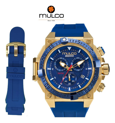 Correa De Reloj Mulco Buzo  Mw3-20006-742 Azul  De Silicona