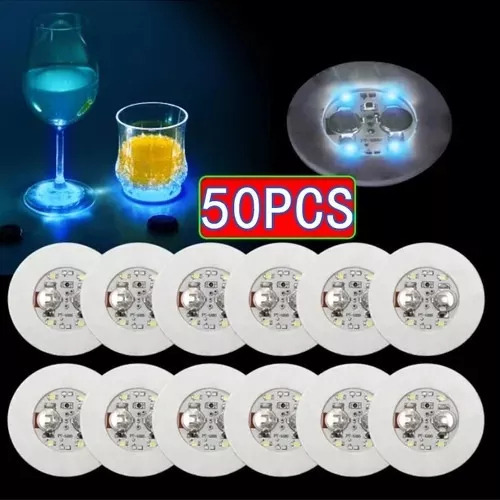 Jarrones Con Luz Led Tipo Posavasos Para Centros De Mesa Par