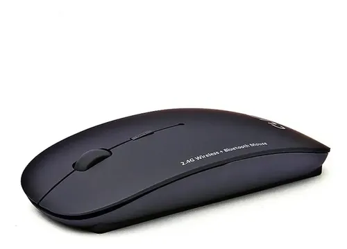 Mouse Sem Fio Dual Bluetooth 2.4ghz Usb Recarregável Silencioso Para Notebook Pc Preto