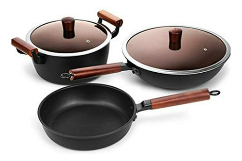 Olla Hierro Cocina Sopa Antiadherente 3pc Casa Campamento