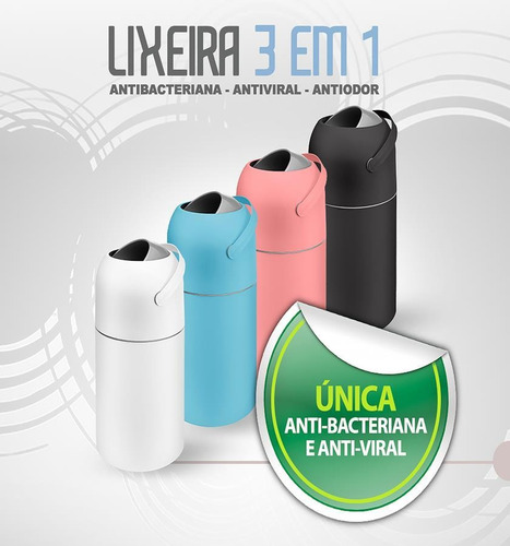 Lixeira Anti Odor Para Fraldas Antibacteriana Lixo Mágico