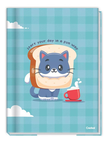 Caderno Brochura Univ Capa Dura 80f Lala Pets Gato Credeal