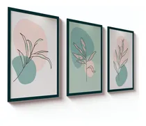 Comprar Kit 3 Quadros Decorativos 60x40 Arte Folha Sala Casa