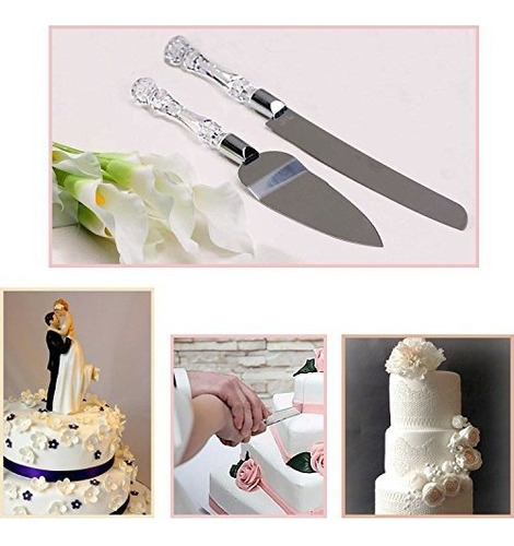 Adorox Wedding Cake Cuchillo Y Servidor Set Acrilico Acero I
