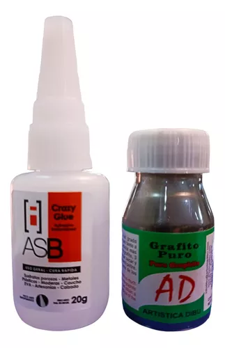 Cianocrilato Asb 20g+grafito Puro 10g Pegamento Extrafuerte