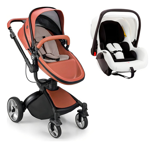 Carrinho Passeio Moisés Candy Caramelo E Bebê Conforto Litet