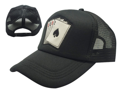 Imagen 1 de 4 de Gorra Trucker Bordada Cartas Poker Naipes