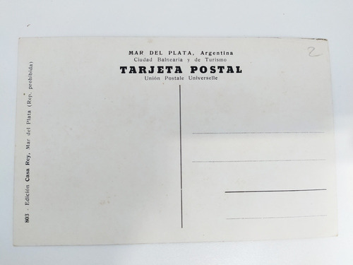 Tarjeta Postal Playa Bistol Mar Del Plata Antigua Postal A (Usado)