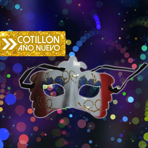 Antifaz Fiesta Bicolor Glitter X6 - Cotillón&carnaval