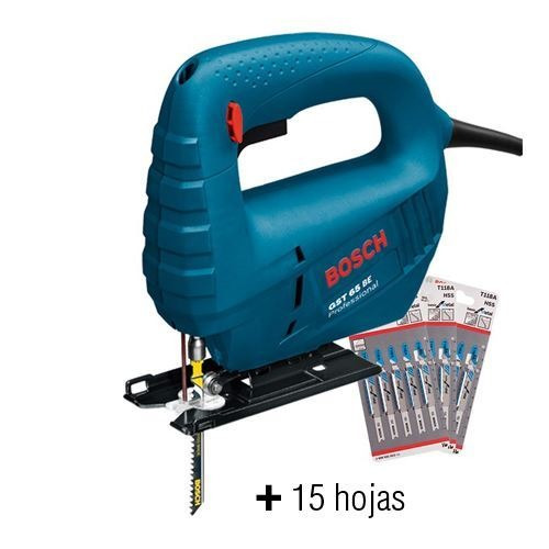 Sierra Caladora 400w + 15 Hojas Bosch Gst 65be