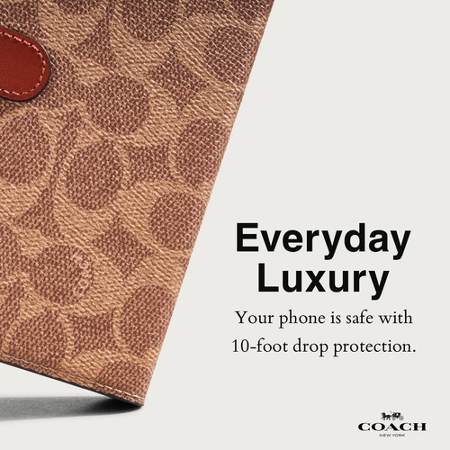 Capa Para Celular Coach Signature Canvas Wallet iPhone 15 Ta