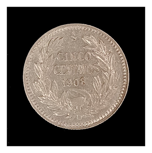 Chile 5 Centavos 1908 Exc Plata Km 155.2a 