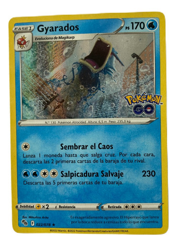 Gyarados Carta Pokémon Original Tcg Español 022/078
