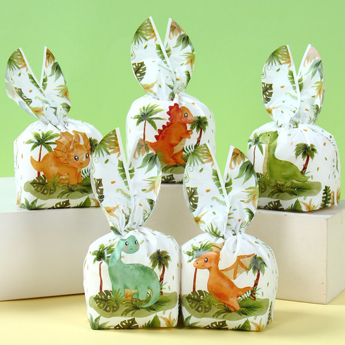 50 Bolsas De Dulces Orejas De Conejo Dinosaurio Cumpleaños