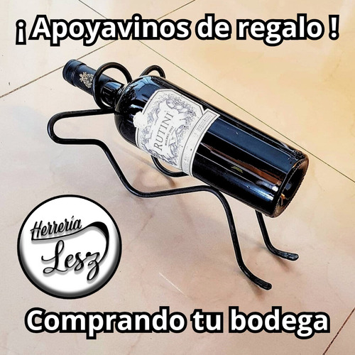 Bodega De Hierro Mesa Madera Para 59 Botellas Cava Vino