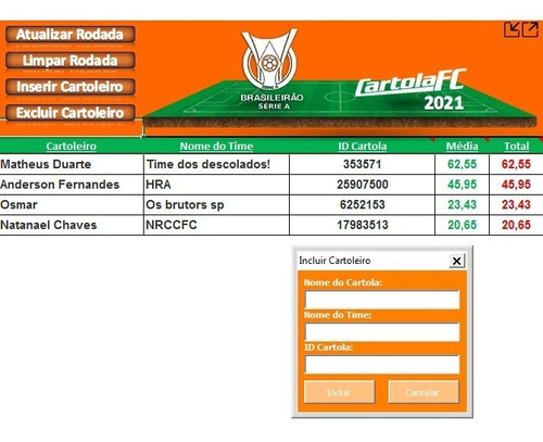 Planilha Cartola Fc
