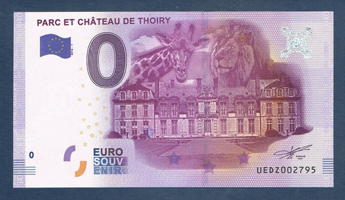 Billete 0 Euro Leon Jirafa Castillo Thoiry Safari Zoo #173