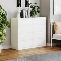 Comprar Cómoda De Melamina 8 Cajones - Mueble De Dormitorio