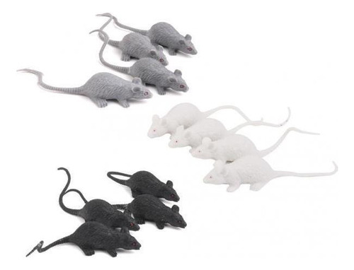 Animales Artificiales Ratón Plástico 12pcs Juguete Modelo