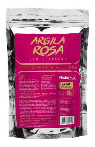 Argila Rosa Com Colágeno - Mister Hair - 500g