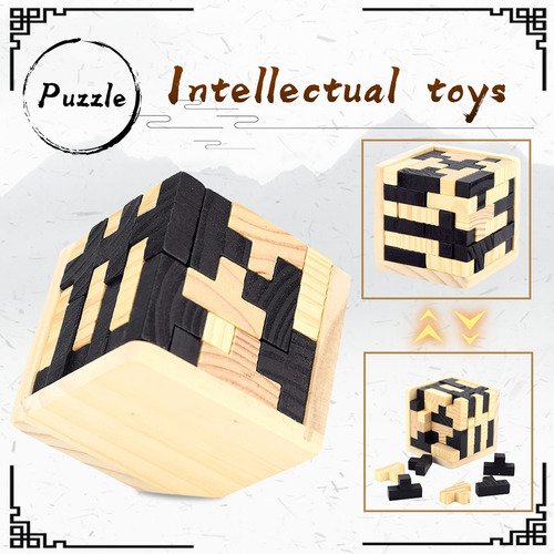 Juego De Acertijos De Madera 3d O Wooden 3d Iq Puzzle Para K