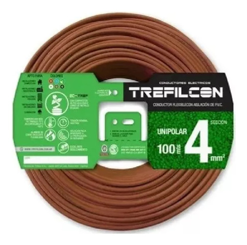 Rollo X 100 Mts Cable Unipolar 4 Mm2 Normalizado Trefilcon