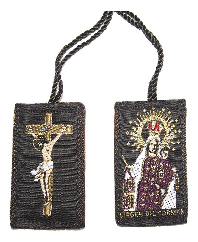 San Rafael Arcángel Virgen Del Carmen Escapulario Marrón Con