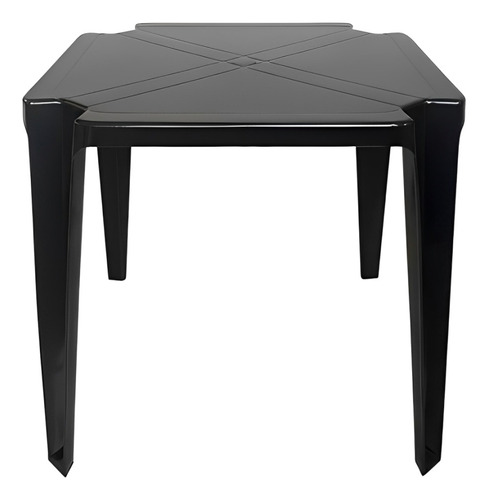 Kit Mesa Quadrada Monobloco Preta Com 4 Cadeiras Bistrô