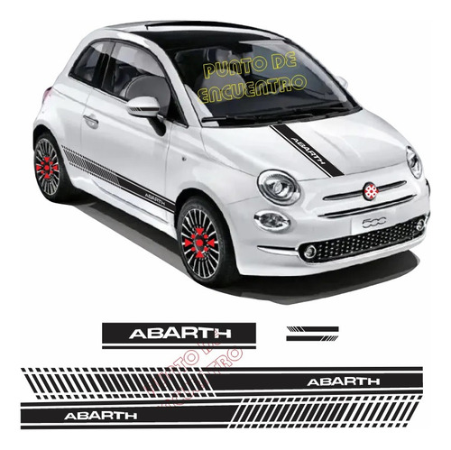 Stickers Franjas Laterales Para Fiat 500 Abarth 5p