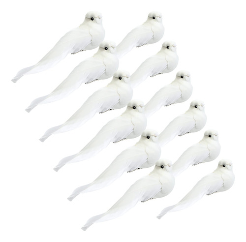 12 Piezas De Ornamento Cardenal Con Clip En Plumas, Palomas,