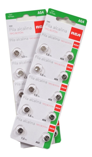 50 Pila Bateria Ag4 Lr626 Srw626 377 Sr626 Rca