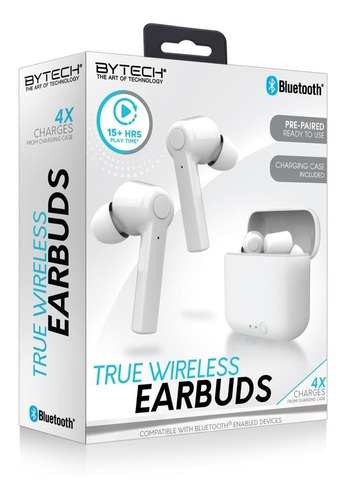 Audífonos Inalámbricos Bluetooth True Wireless Bytech Blanco