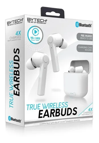 Aud fonos Inal mbricos Bluetooth True Wireless Bytech Blanco