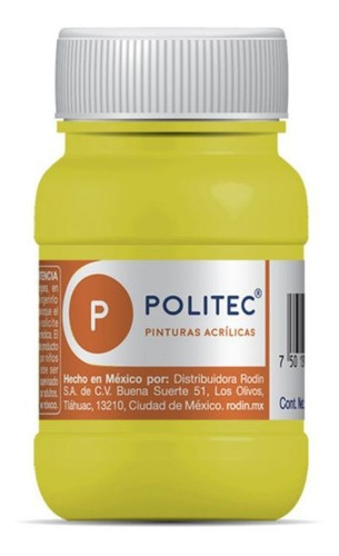 Pintura Acrilica Politec 500 Ml Acrilico Colores A Escoger Color Amar. Claro #327