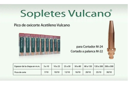 Imagen 1 de 2 de Pico Oxicorte Acetileno Carburo 30/10 - Vulcano