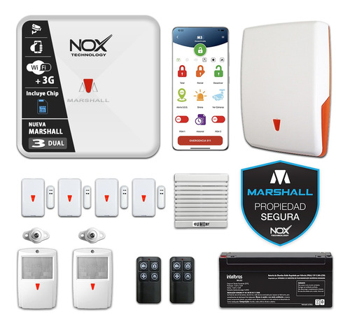 Kit Alarma Inalámbrica Casa Marshall 3t Gsm Celular Sirenas