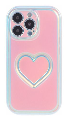 Protector iPhone 15 Pro Diseño Corazon 3d Color Rosa