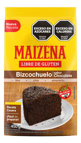Premezcla Maizena Bizcochuelo Sin Tacc De Chocolate 450gr