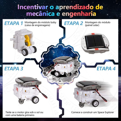 Robô 6 Em 1 Espaço Energia Solar Kit Robótica Educacional