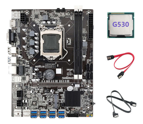 Placa Madre B75 Eth Mining, Adaptador Usb 8xpcie+cpu G530+2x