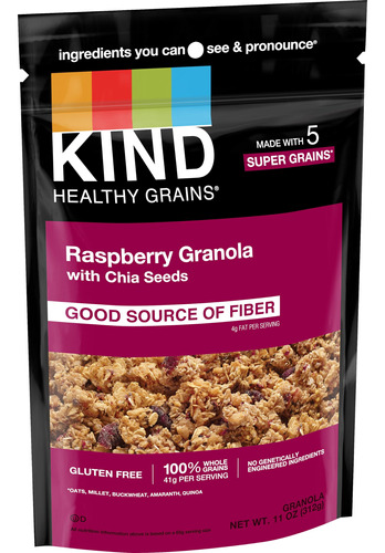 Kind Granos Saludables De Granola, Frambuesa Con Semillas De